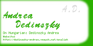 andrea dedinszky business card